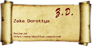 Zeke Dorottya névjegykártya